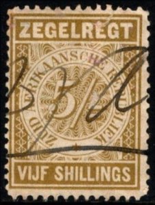 1888 Transvaal (South Africa) Revenue 5 Shilling Duty Stamp Used