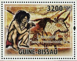 Cave of Lascaux Stamp Prehistoric France Art Painting S/S MNH #4924 / Bl.826