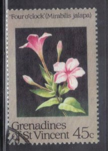 ST VINCENT GRENADINES  SC# 438 **USED** 45c  1984 FLOWER  SEE SCAN