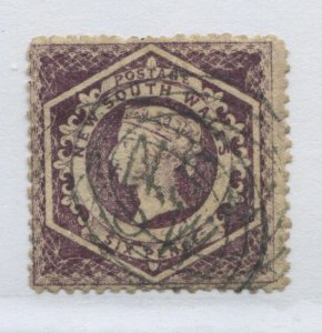 New South Wales QV 1860 6d used