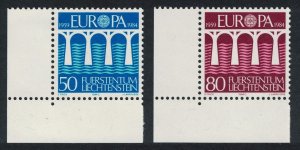 Liechtenstein Europa 25th Anniversary of CEPT 2v Corners 1984 MNH SG#836-837