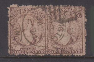 New Zealand FFQ Chalon 1d SG 132a pair FU