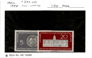 Germany - DDR, Postage Stamp, #399-400 Mint NH, 1958 Schiller University (AB)