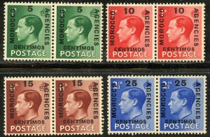 Great Britain-Offices in Morocco Scott 78-81 MF-VFNHOG Pairs - SCV $2.30