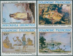 French Polynesia 1982 Sc#C197,SG382-385 19th Century Paintings set MNH