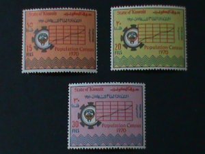 ​KUWAIT-1970 SC#499-501  PUBLIC  CENSUS OF 1970-MNH -54 YEARS OLD VERY FINE