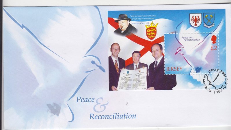 Jersey 2005 Peace,  Miniature Sheet,   on FDC