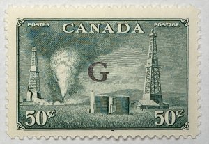 CANADA 1950 #O24 Overprint 'G' in Black Official Stamp - MH
