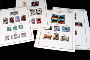 COLOR PRINTED U.S.A. 1966-1990 STAMP ALBUM PAGES (111 illustrated pages)