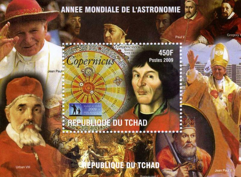 Chad 2009 Pope John Paul II Copernicus s/s Perforated mnh.vf