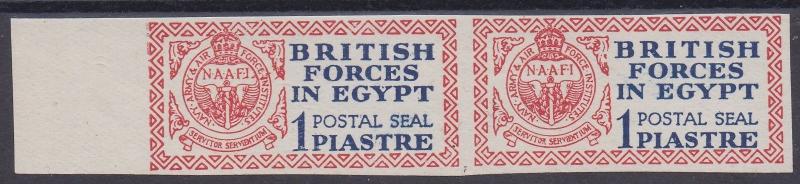 EGYPT BRITISH FORCES 1932 POSTAL SEAL IMPERF PROOF MNH ** PAIR WITH CERTIFICATE 