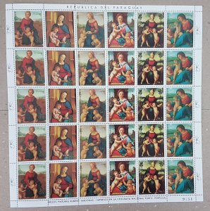 Ss1624 1982 Paraguay Art Paintings Raphael Michel 25 Eu Big Sh Folded In 2 Mnh