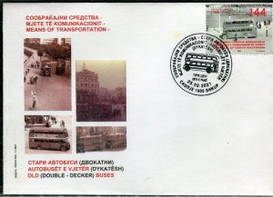 256 - NORTH MACEDONIA 2021 - Old Buses - Double Decker - FDC