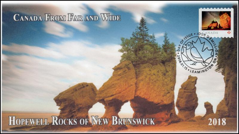 CA18-011, 2018, From Far and  Wide, Hopewell Rocks, Day of Issue, FDC, 