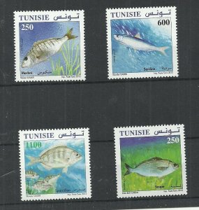 2012- Tunisia-Tunisie/ Fishes of Tunisia/ Poissons de Tunisie/Compl.set 4v MNH** 