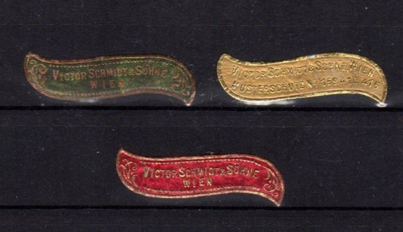 Small Embossed Labels Seals- Business Advertising, Victor Schmidt & Sons, Vienna