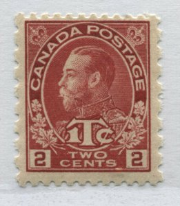 Canada KGV 1916 2 cents War Tax perf 12 by 8 mint o.g. hinged