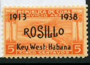 1938 Scott # C30 MOG 5 cents overprint Air Mail Key West to Habana