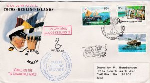 Cocos Islands # 111-113, Barrel Mail 75th Anniversary 1st Day Cover