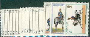 Guernsey MILITIA 1785-1895 #95-110 NH SET CV $8.45 BIN $5.50