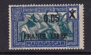 Malagasy Republic  #229  MH 1942  oxen  surcharge  5c on 1c