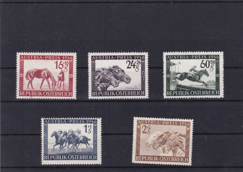 AUSTRIA - 1946 -  Set - Horses - The Vienna Derby - MINT/NH