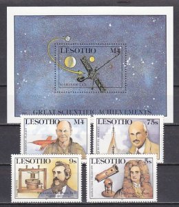 Lesotho, Scott cat. 578-581. Inventors & Spacecraft issue & s/sheet.