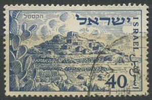 Israel Sc#47 Used, 40p dp bl, 3rd Anniversary of Independence (1951)