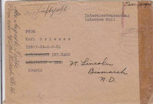 1943, Internee Mail: Hanover, Germany to Stringtown, OK, See Remark (C2960)