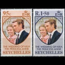 SEYCHELLES 1973 - Scott# 311-2 Royal Wedding Set of 2 NH