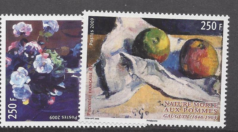 French Polynesia, 1012-13, Paintings-Gauguin Singles,**MNH**