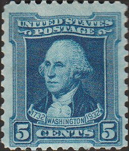 # 710 Mint Hinged Blue Washington Bicentennial