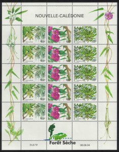 New Caledonia Forest Flowers Sheetlet of 15v 2004 MNH SG#1320-1322 MI#1334-1336