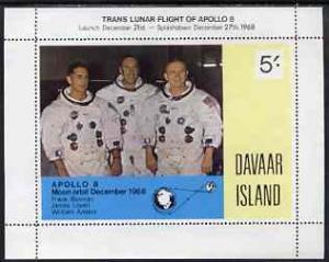 Davaar Island 1968 Apollo 8 Moon Flight 5s m/sheet (witho...