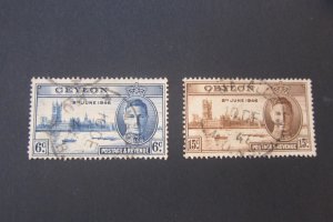 Ceylon 1946 Sc 293-4 set FU