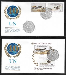 UN Vienna  52-54 40th UN FDC Geneva Cachet