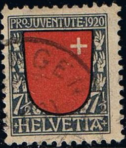 Switzerland 1920,Sc.#B15 used, Coat of arms of Schwyz