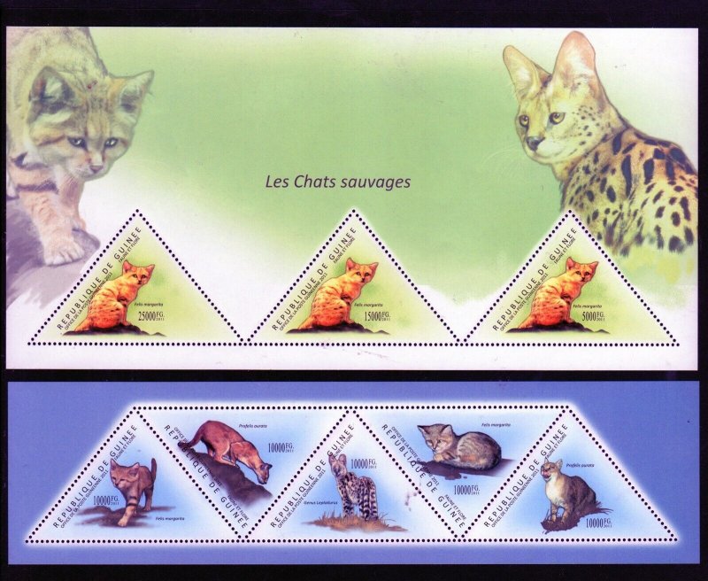 GUINEA 2011 WILD ANIMALS MINT VF NH O.G M/S5 + S/S (54GU )