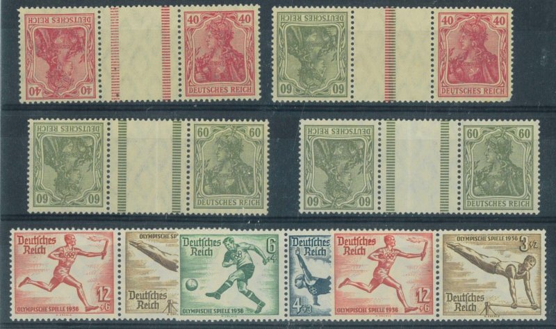 P4567 - GERANY REICH , VARIOUS PAIRS AND TETE BECHE PAIRS MLH