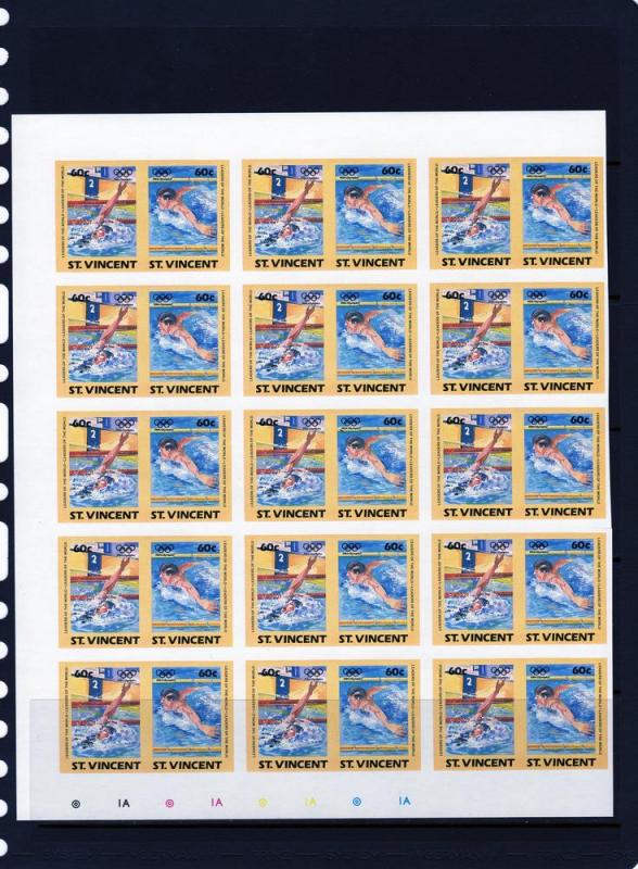 St.Vincent 1984 Los Angeles Olympic Block of 15 Sets Imperf