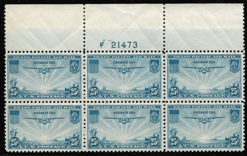 Doyle's_Stamps: MNH GEM 1935 Blue 25c China Clipper Airmail PNB #C20**