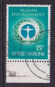 United Nations  New York  #230 cancelled 1972 human environment 15c