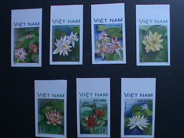 ​VIETNAM-1988 SC #1849-55 LOVELY WATER LILY-LOTUS COMPLETE SET IMPERF MNH VF