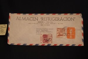 Colombia 628, RA54, & C243 on cover Cali to W. Norfolk VA (#1174)