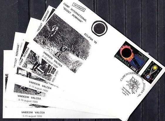 Romania, 1999 issue. 05-11/AUG/99. Scout Camp International, 5 Cachet covers. ^