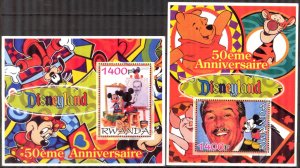 Rwanda 2005 Walt Disney 50 Years of Disneyland 2 S/S MNH