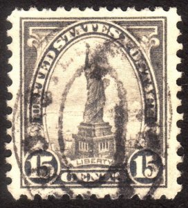 1922, US 15c, Liberty, Used, Superb Jumbo, Sc 566