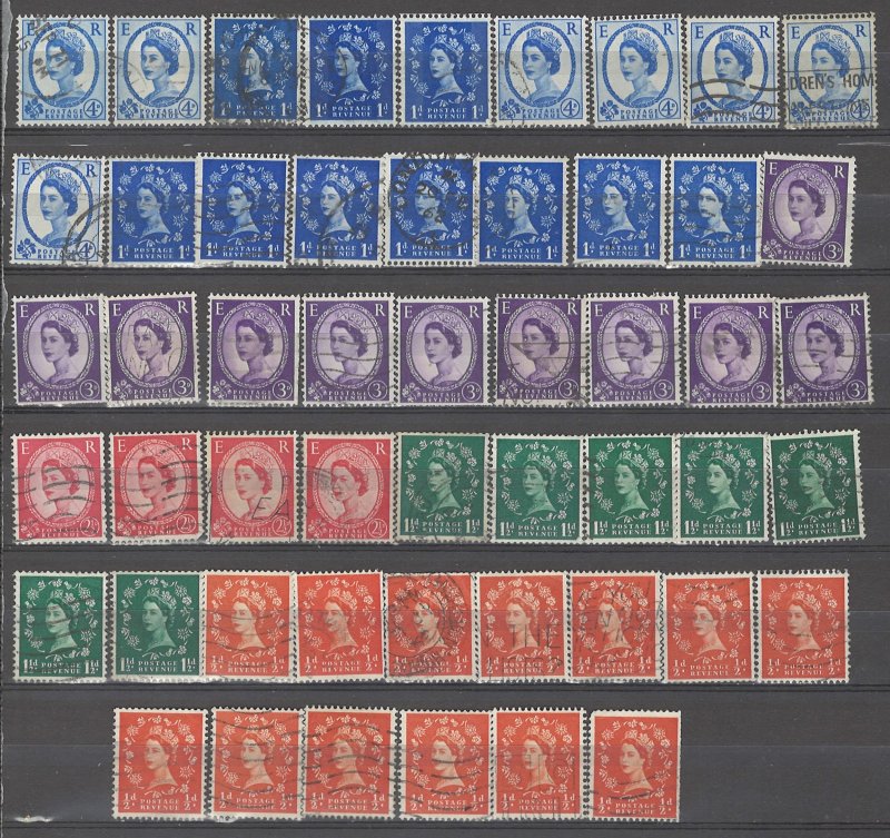 COLLECTION LOT # 3851 GB 51 STAMPS INVERTED WTMK 1958+ SWCV+$27