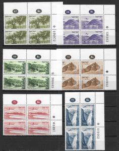 Israel C9-14 Views Plate Blocks MNH