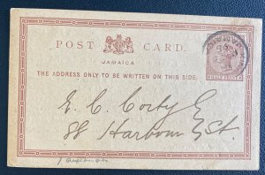 1895 Kingston Jamaica Postal Stationery Postcard Cover Institute Members Meeting